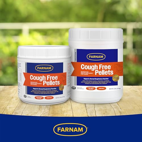 Farnam Cough Free Horse Supplement Pellets, Respiratory Support for Seasonal Allergies, Stable Cough, Lung Support Supplement, Show Safe, Herbal Formula, 2.5 lbs, 70-Day Supply