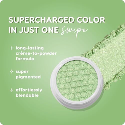 ColourPop Super Shock Shadow - High-Pigment, Crème-Powder Eye Makeup - Single Glitter Eyeshadow with Zero Fallout and Unique Bouncy Texture - Soft Seafoam Green Eyeshadow - Obvi (0.07 oz)