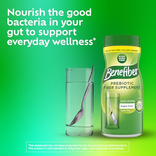 Benefiber Daily Prebiotic Fiber Supplement Powder for Digestive Health, Unflavored -124 Teaspoons (8.7 Ounces)