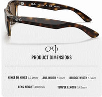 Thumbnail for Ray-Ban RB2132 NEW WAYFARER CLASSIC POLARIZED Square Shaped Sunglasses for Men & Women – Includes Official Rayban Eyewear Kit – Ideal Formal & Casual Wear Sunglasses – B-15 Brown Lens