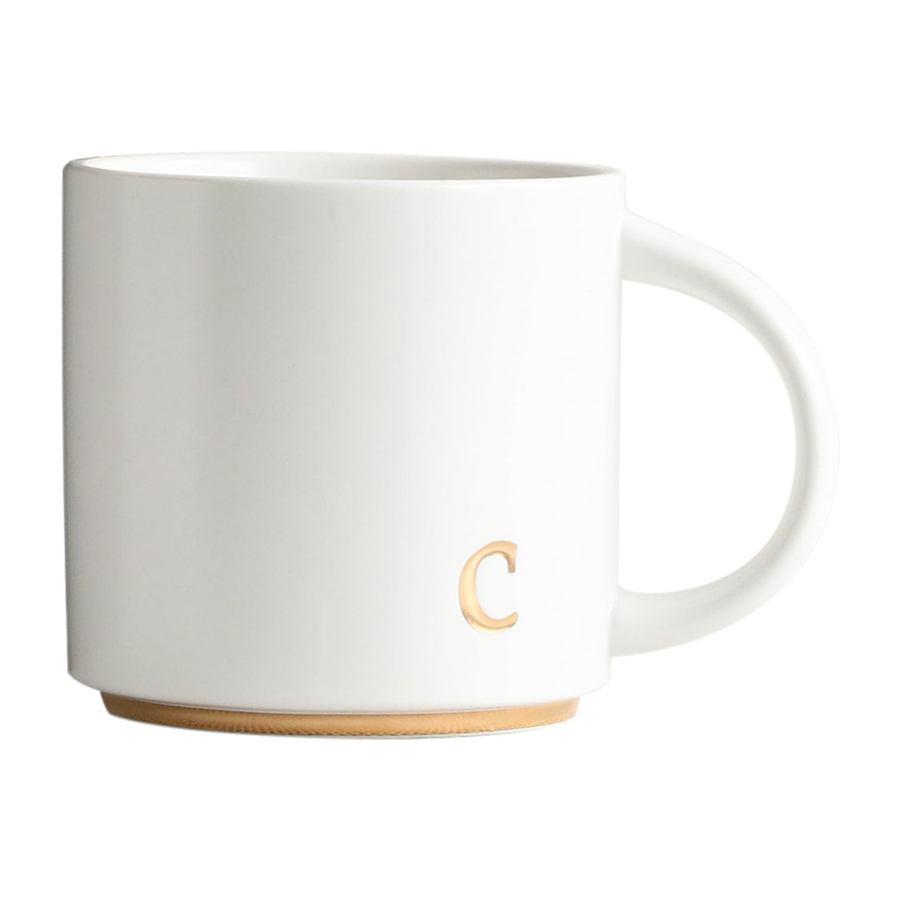 COLLECTIVE HOME - Monogram Ceramic Mugs, 15 oz Golden Initial Coffee Cups, Elegant Alphabet Tea Mugs, Elegant Personalized Mug with Gift Box, Luxurious Cups for Office and Home (c)