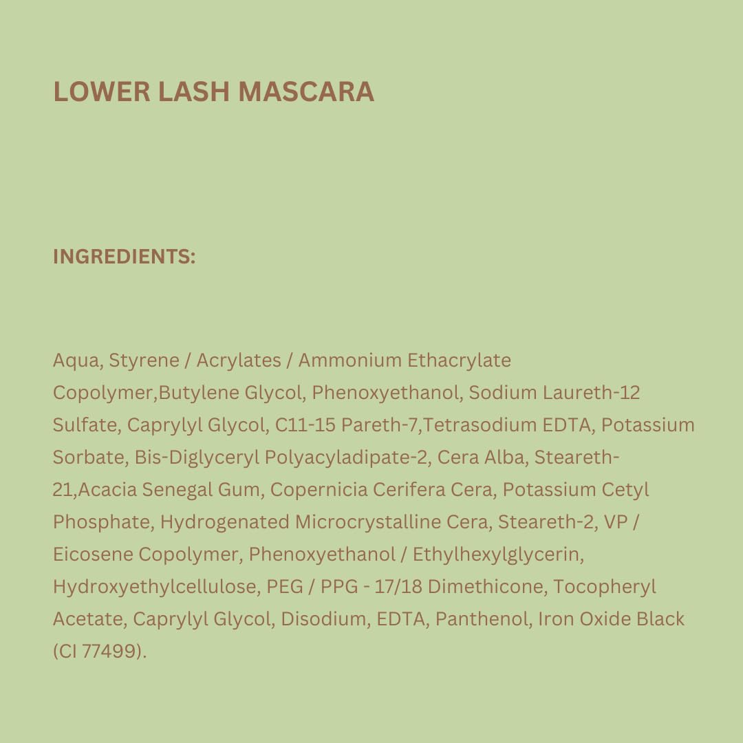 Pixi Beauty Lower Lash Mascara, Water-resistant Formula, Slim Brush With Short Bristles, Vitamin E & Panthenol for Lashes, 3.2ml 0.11fl oz