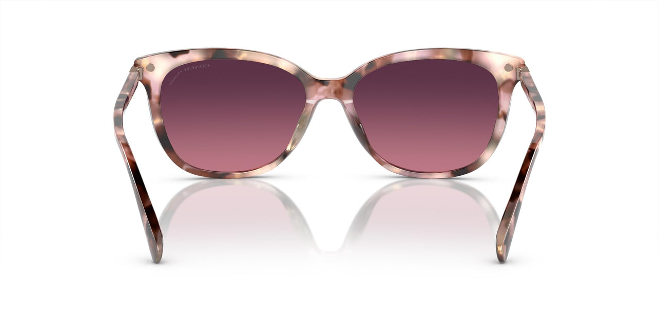 Coach HC8378U Universal Fit Sunglasses, Rose Pearl Tortoise/Burgundy Gradient Polarized, 57 mm