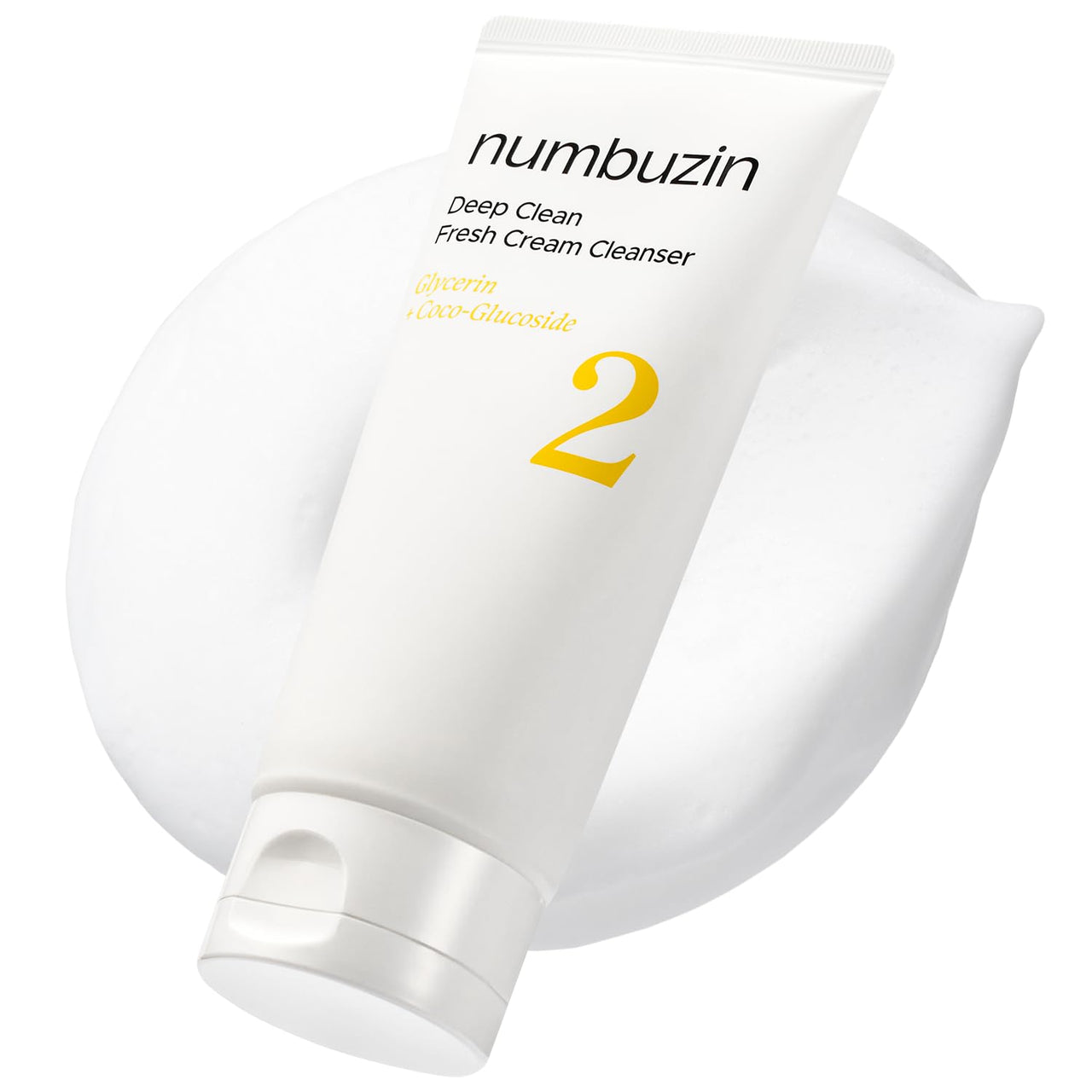 numbuzin No.2 Cleansing Foam | Deep Clean Fresh Cream Cleanser | Foam Cleanser, Gentle Exfoliation, Deep Cleansing, Natural Ingredients | Blackheads, Excess Oil, Dead Skin Cells | 4.05 fl. oz.