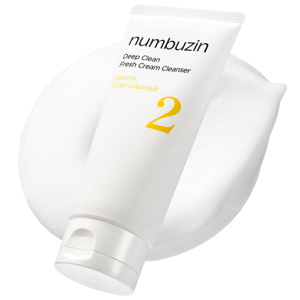 numbuzin No.2 Cleansing Foam | Deep Clean Fresh Cream Cleanser | Foam Cleanser, Gentle Exfoliation, Deep Cleansing, Natural Ingredients | Blackheads, Excess Oil, Dead Skin Cells | 4.05 fl. oz.