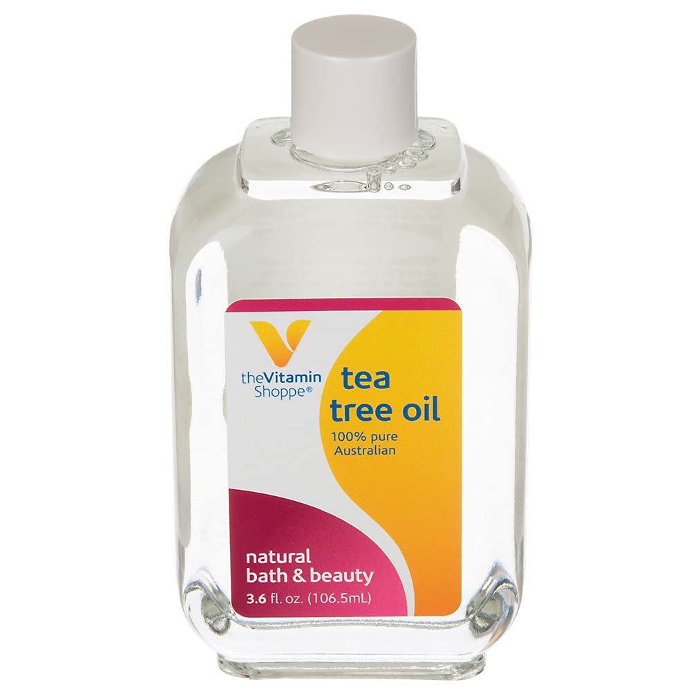 The Vitamin Shoppe Tea Tree Oil (Melaleuca Alternifolia), 100 Pure Australian, Natural Bath and Beauty Skin Care Oil (3.6 Fluid Ounces Liquid)