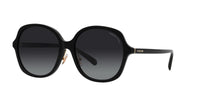Thumbnail for Coach HC8360F Low Bridge Fit Sunglasses, Black/Grey Gradient Polarized, 58 mm