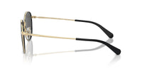 Thumbnail for COACH Men's HC7163 Round Sunglasses, Shiny Light Gold/Black/Grey Solid, 52 mm