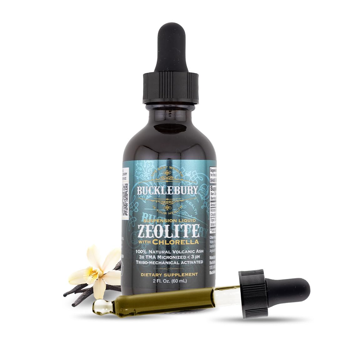 BUCKLEBURY Zeolite Liquid Suspension w/Chlorella - Detox Support, Immune System and Digestive Tract Health Support for Kids and Adults (60 Servings)