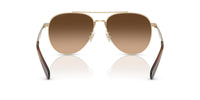 Thumbnail for COACH Women's HC7169 Metal C Hardware Aviator Sunglasses, Shiny Light Gold/Brown Gradient, 57 mm