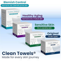 Thumbnail for Clean Skin Club Clean Towels XL®, 100% USDA Biobased Face Towel, Disposable Face Towelette, Eczema Association Accepted, Makeup Remover Dry Wipes, Ultra Soft, 1 Pack, 50 Ct
