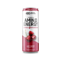 Thumbnail for Optimum Nutrition Amino Energy Sparkling Hydration Drink, Electrolytes, Caffeine, Amino Acids, BCAAs, Sugar Free, Juicy Cherry, 12 Fl Oz, 1 count (Packaging May Vary)