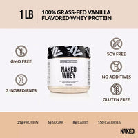 Thumbnail for NAKED Vanilla Whey + Vanilla Pea Protein Bundle – Grass-Fed Whey (1LB, 12 Servings) & Vegan Pea Protein Isolate (1LB) - Muscle Growth, Recovery & Wellness