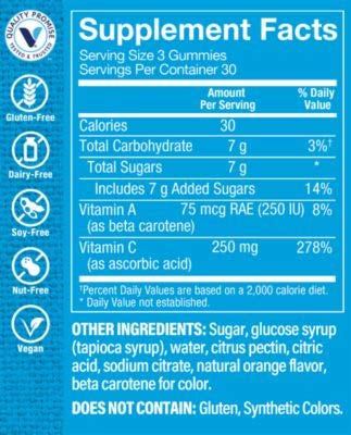 Vitamin C Gummies - Immune Health - 250 MG - Orange (90 Gummies)