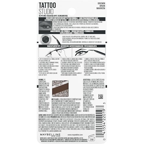 MAYBELLINE New York Eye Studio Lasting Drama Gel Eyeliner, Waterproof, Brown 952, 0.106 oz - packaging may vary