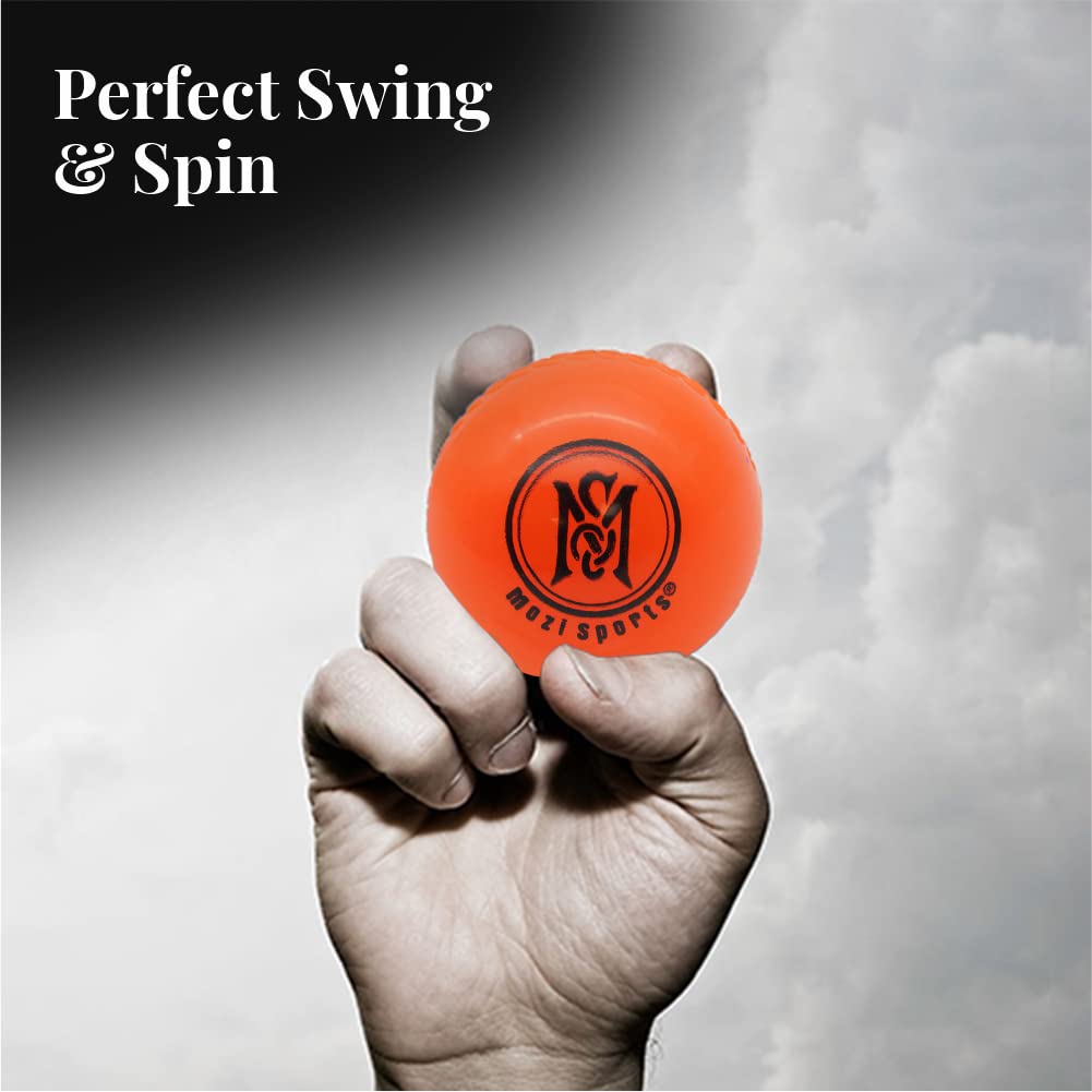 Mozi Sports Wind Cricket Balls - Indoor & Outdoor Soft Training Cricket Ball for Coaching Practice (Orange)