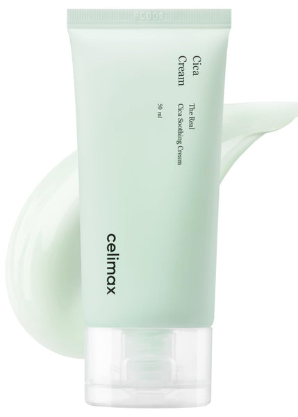 celimax The Real Cica Soothing Cream | with Fresh Cica Extract, Oil Free, Hydrating, Moisturizing, Calming, Dry Oily Combination Sensitive Skin, Korean Skincare, Lightweight Gel Cream, 50ml