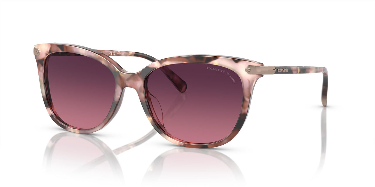 COACH Sunglasses HC 8378 U 5528F4 Cl926 Rose Pearl Tortoise Burg