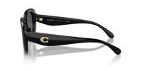 Thumbnail for COACH Women's HC8391U Sculpted C Hardware Universal Fit Oval Sunglasses, Black/Grey Solid, 53 mm