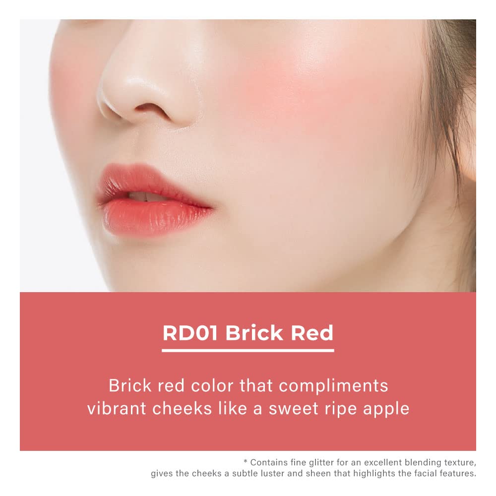 A'PIEU Juicy-Pang Jelly Blusher [RD01] – Soft Touch Blush for Cheek with Combined Cream & Powder Texture for Natural Dewy-Finish, No Fall-Out. 0.17 oz