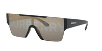 Thumbnail for Burberry BE 4291 3001/G Black Plastic Rectangle Sunglasses Gold Mirror Lens