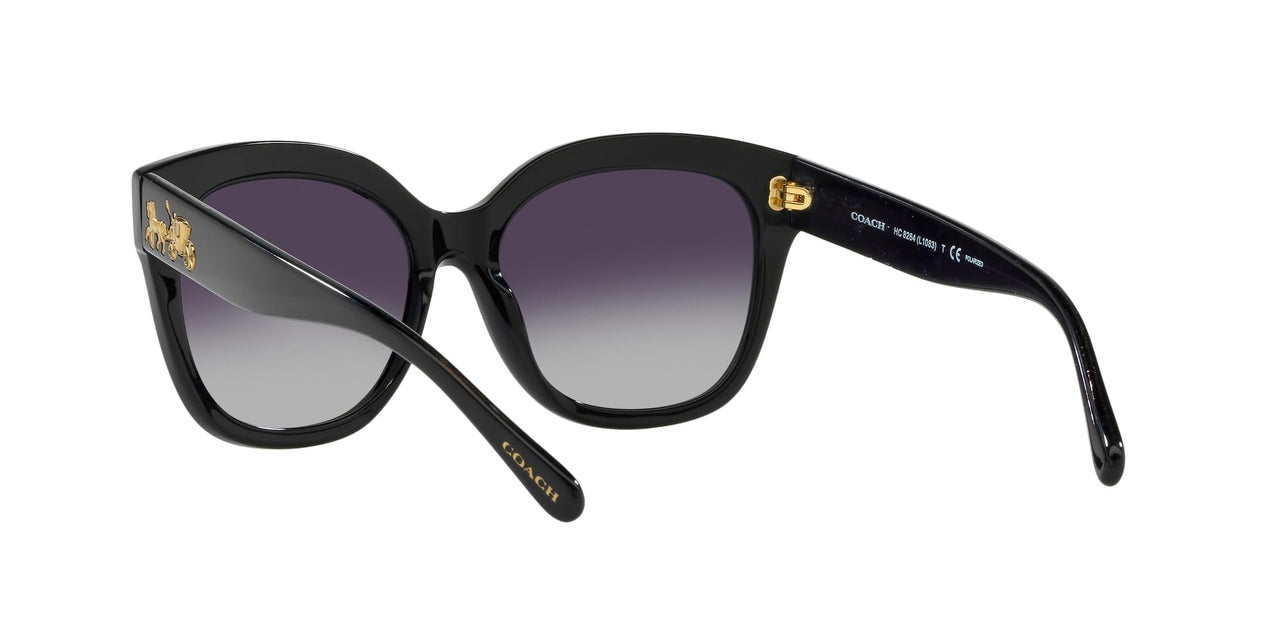 Coach HC8264 Sunglasses, Black/Grey Gradient Polarized, 56 mm