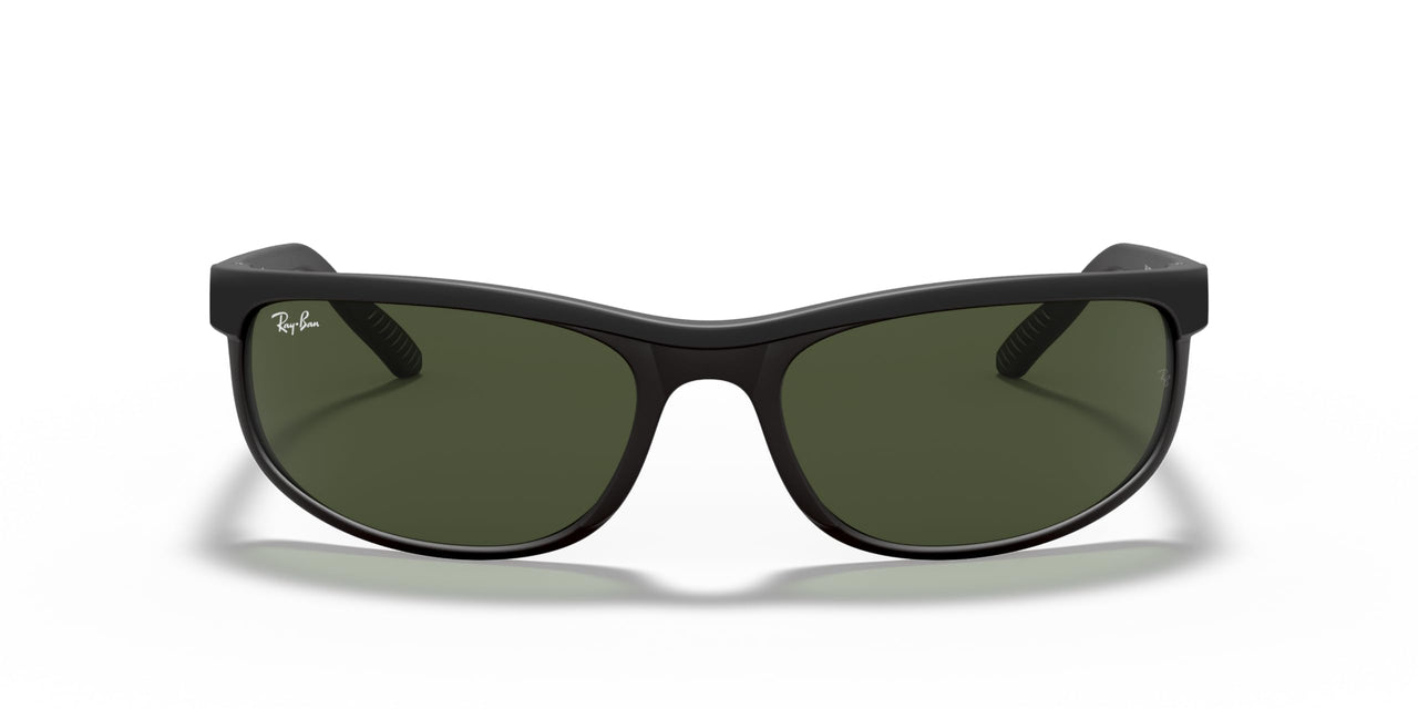 Ray-Ban Unisex Rectangular Sunglasses Black Frame Green Lens
