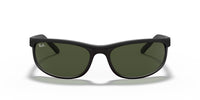 Thumbnail for Ray-Ban Unisex Rectangular Sunglasses Black Frame Green Lens