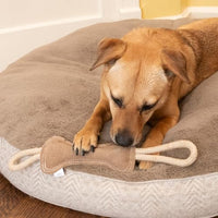 Thumbnail for SPOT Dura-Fused Leather Bone Tug Dog Toy – Durable Real Leather & Jute Chew Toy with Double Rope Handles & Squeaker, For Moderate Chewers, 18in
