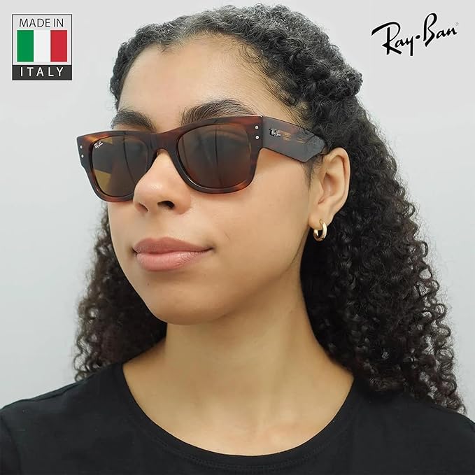 Ray-Ban RB0840S MEGA WAYFARER BIO-BASED Square Shaped Non-Polarized Sunglasses for Men & Women – Includes Official RAYBAN Eyewear Kit – Ideal Formal & Casual Wear Sunglasses – Dark Grey Lens