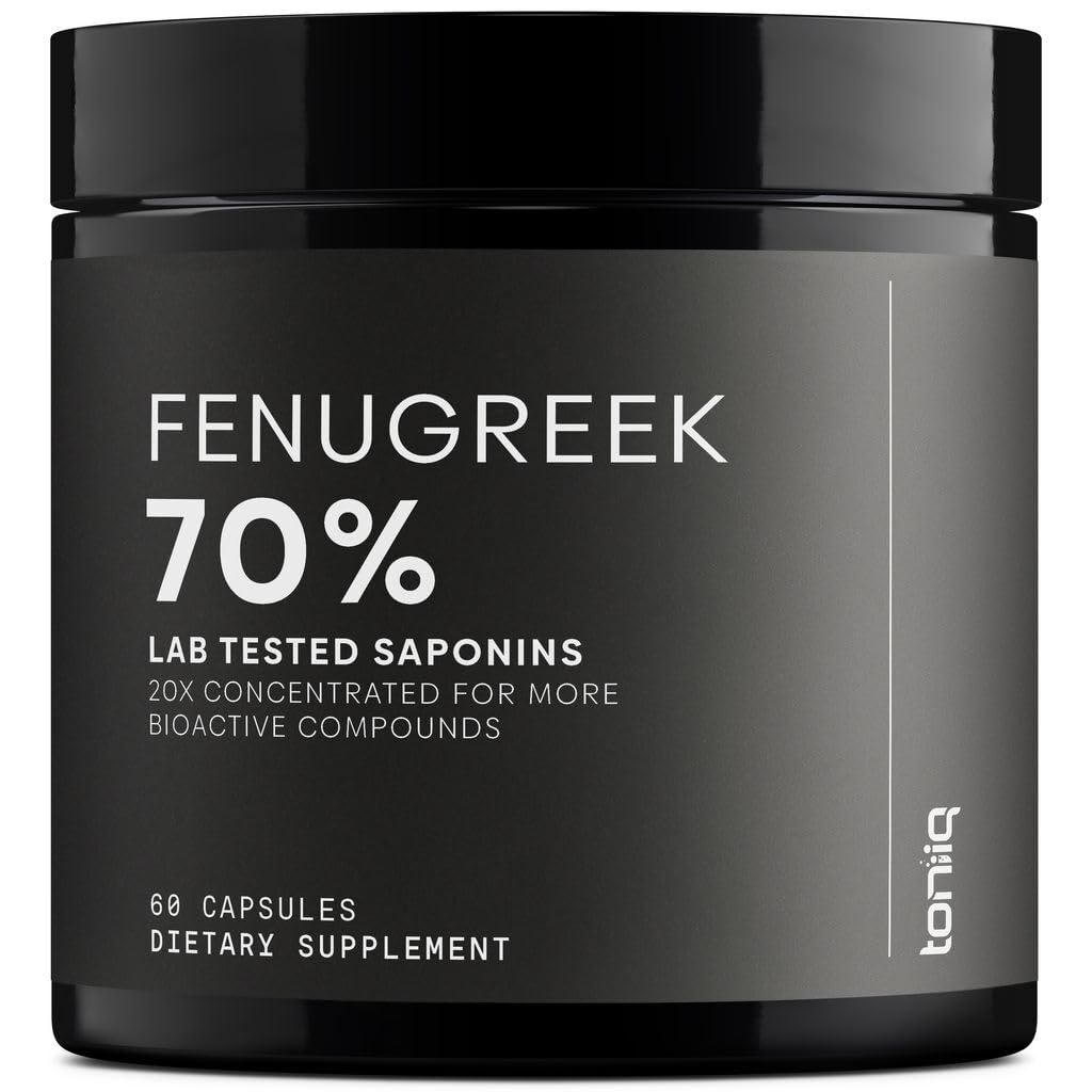 Fenugreek Capsules - Ultra High Potency 20:1 Extract with 70% Saponins - Highly Concentrated - Third-Party Lab Tested - 60 Capsules