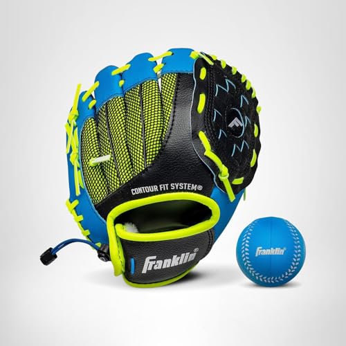 Franklin Sports Neo-Grip Teeball Gloves, Blue, Right Hand Throw