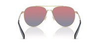 Thumbnail for COACH Women's HC7169 Aviator Sunglasses, Shiny Light Gold/Blue Saddle Gradient, 57 mm