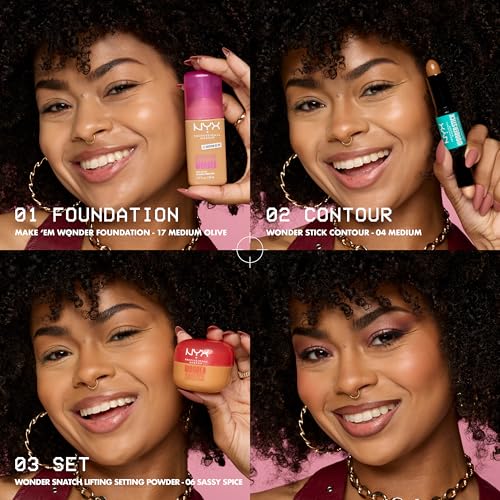 NYX PROFESSIONAL MAKEUP Make 'Em Wonder Liquid Foundation, 24HR Foundation Makeup With A Soft Matte Finish, Buildable Full Coverage - 09 Light Nude