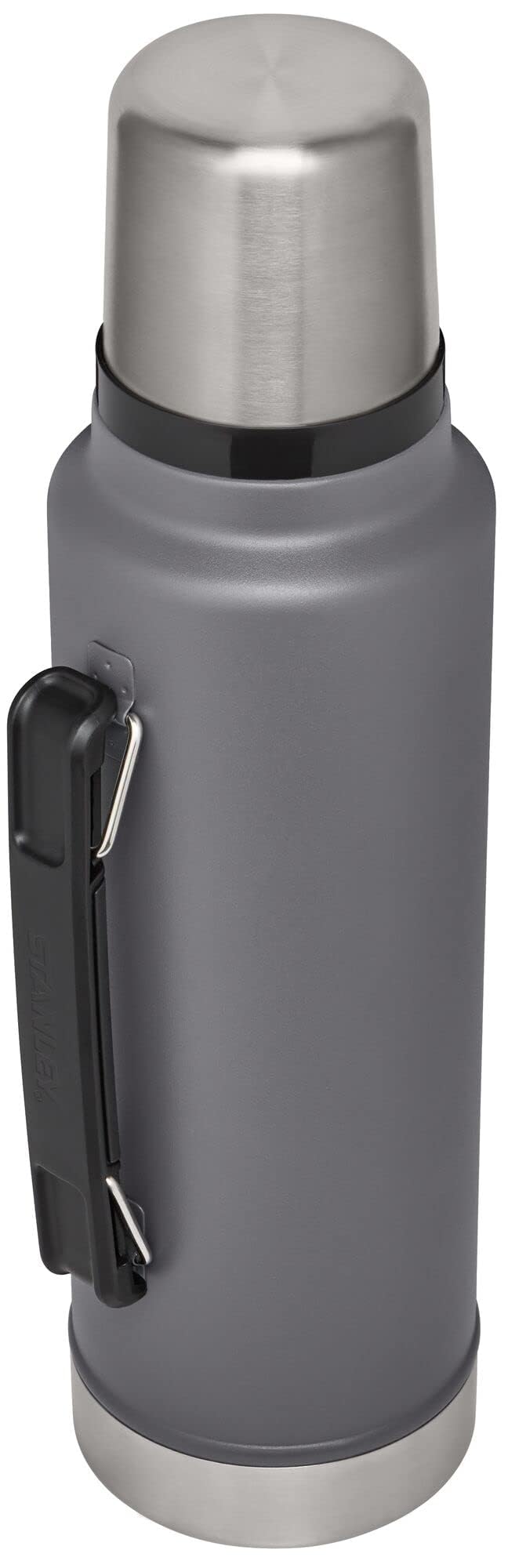 Stanley Classic Legendary Vacuum Bottle 1.5 qt Wide Mouth with Leakproof Cup Lid Keep Drinks Hot or Cold Packable for Travel Insulated Stainless Steel Thermal Bottle BPA-Free Charcoal