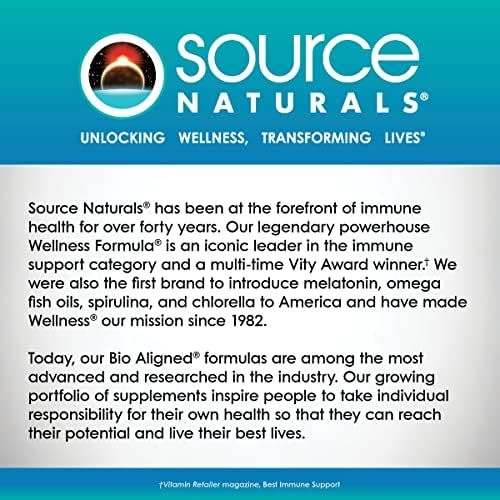Source Naturals Wellness Formula Bio-Aligned Vitamins & Herbal Defense for Advanced Immune Support* - Dietary Supplement & Immunity Booster - 120 Capsules