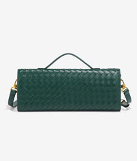 Thumbnail for Covelin Women's Handmade Woven Evening Bag Leather Shoulder Clutch Handbag Fashion Crossbody Purse Wine Red