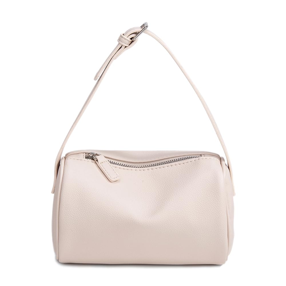 Covelin Small Women's Shoulder Bag - Minimalist & Stylish Top-Handbag with Lychee Leather Beige