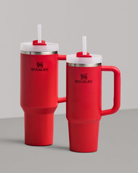 Thumbnail for Stanley Quencher H2.0 Tumbler with Handle and Straw 40 oz | Flowstate 3-Position Lid | Cup Holder Compatible for Travel | Insulated Stainless Steel Cup | BPA-Free | Chili Red