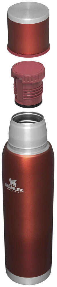 Thumbnail for Stanley Adventure-To-Go Vacuum Bottle 1.4 qt | Wide Mouth with Leakproof Cup Lid | Keep Drinks Hot or Cold | Packable for Travel | Insulated Stainless Steel Thermal Bottle | BPA-Free | Clay Glow