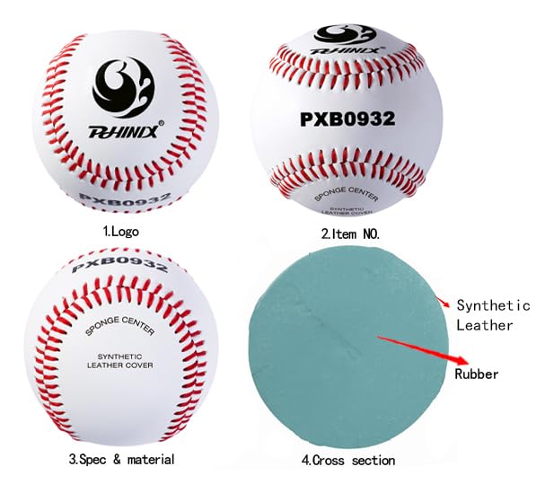 PHINIX Soft Cushioned Safety Baseball (9 inch, 2 Balls)