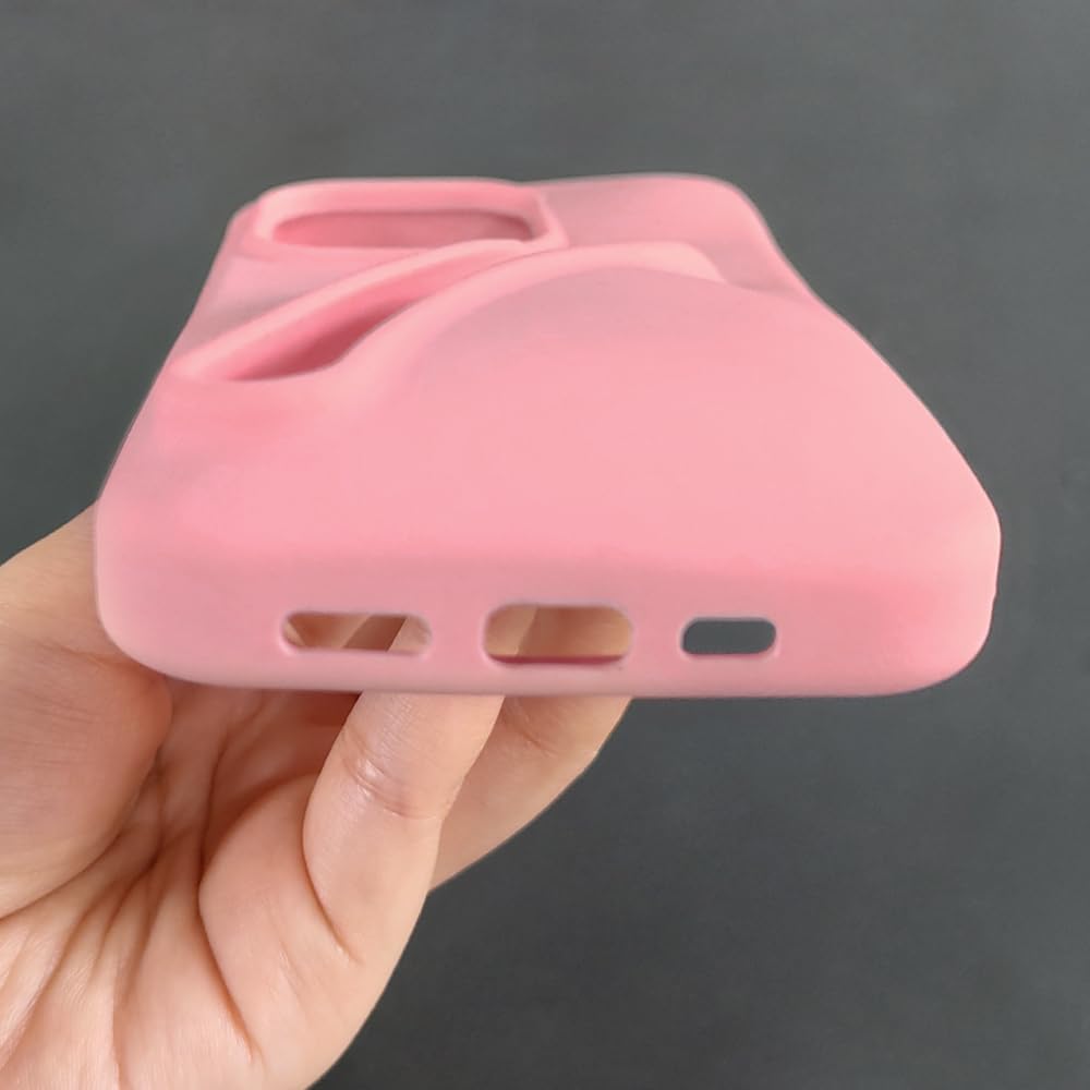 Generic Lip Gloss Phone 14 Pro Max Case - Premium Silky Silicone Lip and Phone Case with Puffy Back and Tactile Buttons for Easy Grip - Protective and Stylish Case Phone 14 Pro Max (Pink)