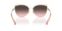Thumbnail for COACH Women's HC7162 Cat Eye Sunglasses, Shiny Light Gold/Rose/Grey Pink Gradient, 57 mm
