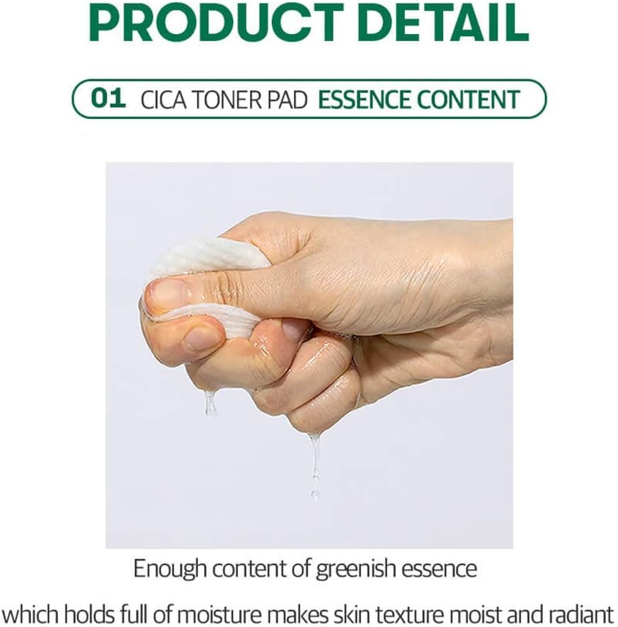 VT COSMETICS CICA Mild Toner Pad (60 Pads) - Exfoliating, Hydrating, Soothing, pH Balancing With BHA, Centella Asiatica Extract, Hyaluronic Acids for Daily Facial Use