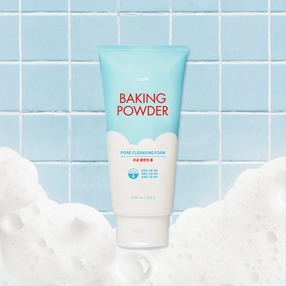 ETUDE Baking Powder Pore Cleansing Foam 5.4 fl.oz.(160ml) | Multi-Deep Cleansing Foam to Remove Dead Cells, Impurities From Pores, Korean Skin Care, Kbeauty