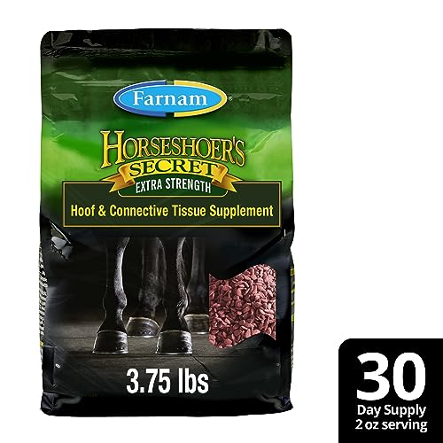 Farnam Horseshoer's Secret Extra Strength Hoof & Connective Tissue Biotin Supplement with Aminos for Strong, Healthy Hooves, Tendons & Ligaments, 7.5 lbs, 60-Day Supply