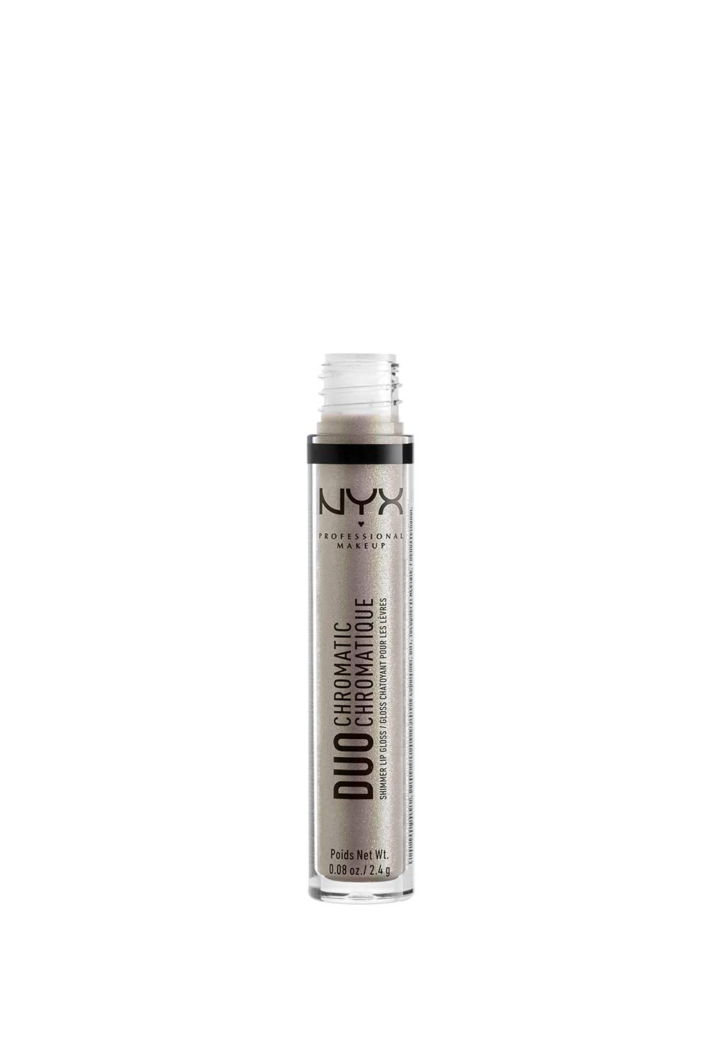 NYX PROFESSIONAL MAKEUP Duo Chromatic Lip Gloss - Lucid, White Gold Base With Yellow Gold/Green Duo Chromatic Pearls