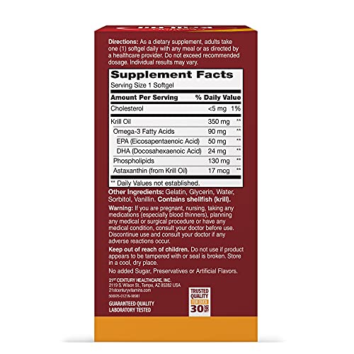 21st Century Krill Oil, 350 mg, 60 Softgels