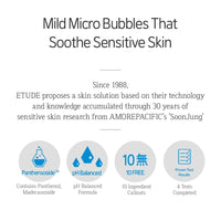 Thumbnail for ETUDE pure calming cushion bubble Cleanser, Lightweight Hydrating Facial Wash for Sensitive & Acne-Prone Skin, Non-Comedogenic, Fragrance Free, Low pH Balanced, Korean Face Wash, 5.06 fl oz