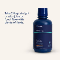 Thumbnail for Trace Minerals Fiber 14g - Fiber Supplement for Colon Health & Digestive Support - Balanced Gut Flora - Liquid Supplement - Gluten-Free - Vegan - Orange Tangerine Flavor - 15 fl oz (15 Servings)